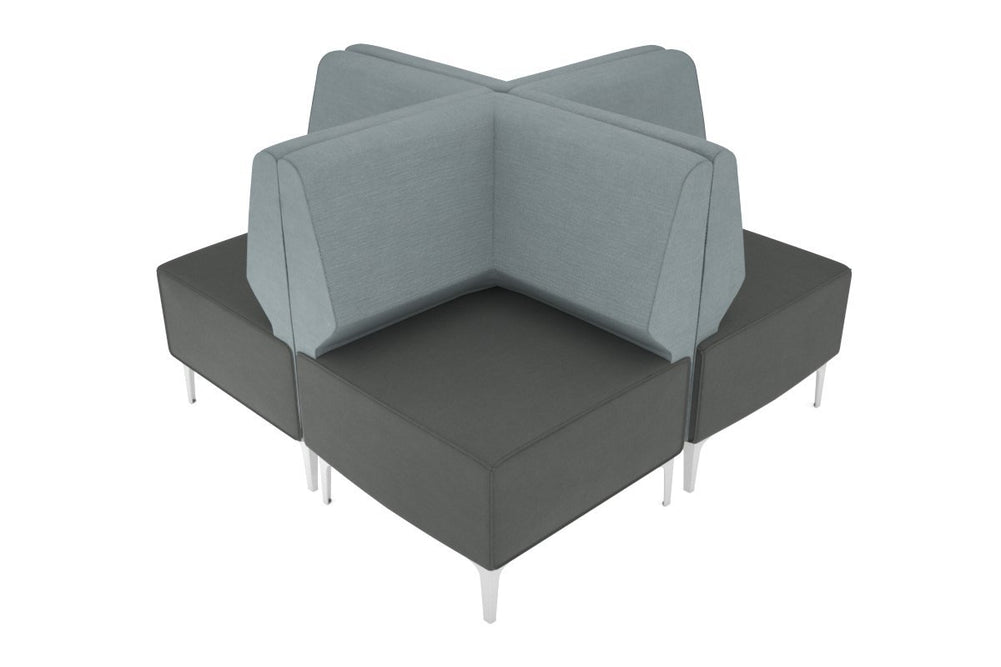 Mondo 4 Corner Back to Back Activity Lounge-chrome light blue 