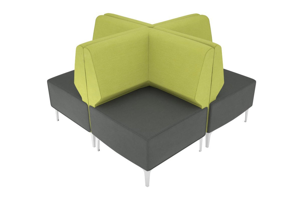 Mondo 4 Corner Back to Back Activity Lounge-chrome light green 