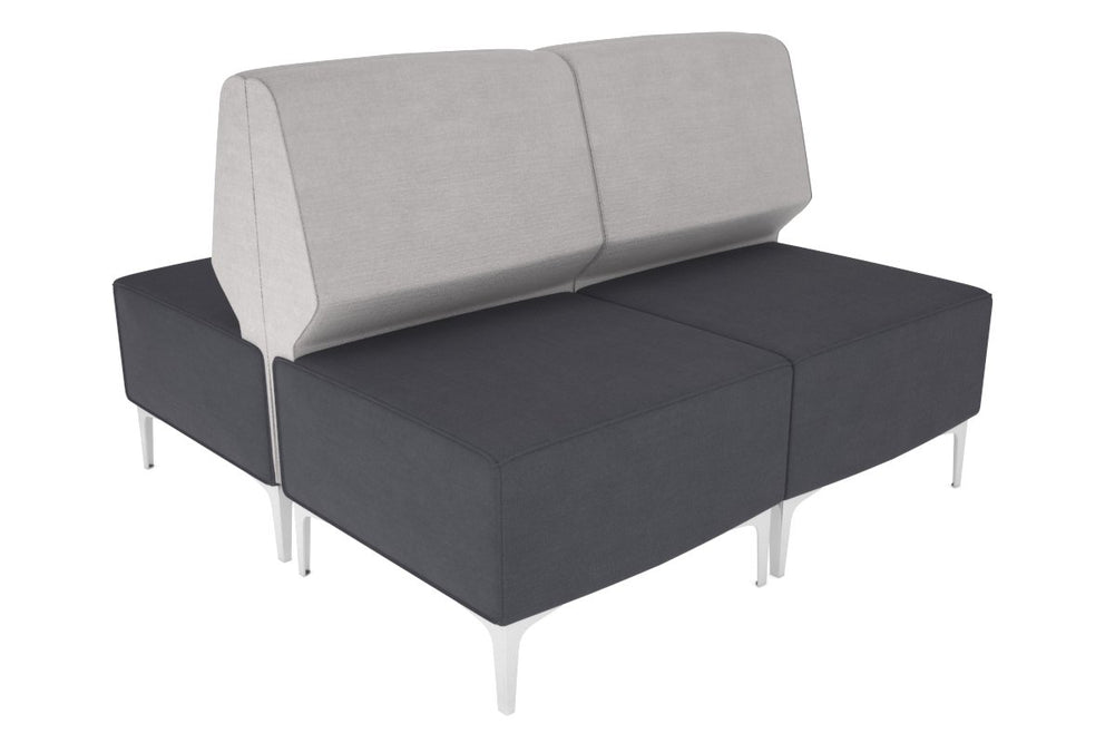 Mondo 4 Seater Back to Back Activity Lounge-chrome light grey 