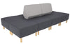 Mondo 4 Sectional Lounge Back to Back with 4 Square Ottomans - Thumbnail 5 