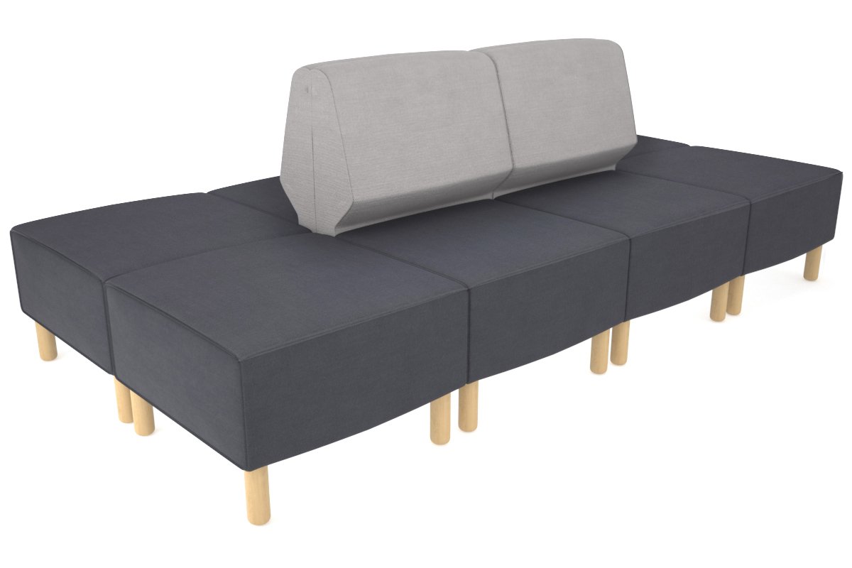 Mondo 4 Sectional Lounge Back to Back with 4 Square Ottomans Jasonl wooden light grey 