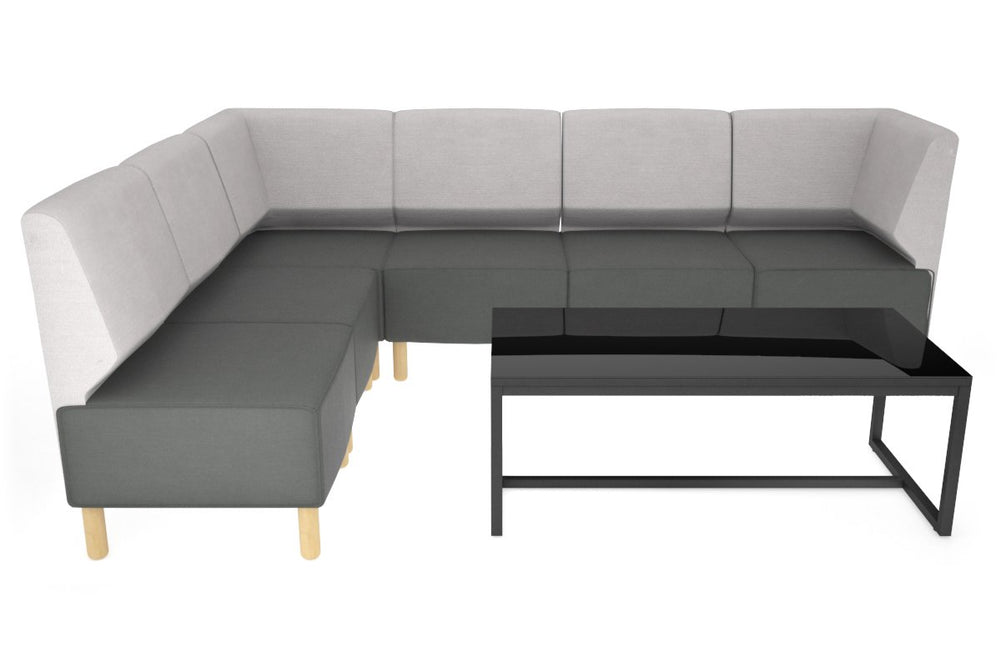 Mondo L Shape Visitors and Reception Lounge-wooden light grey 