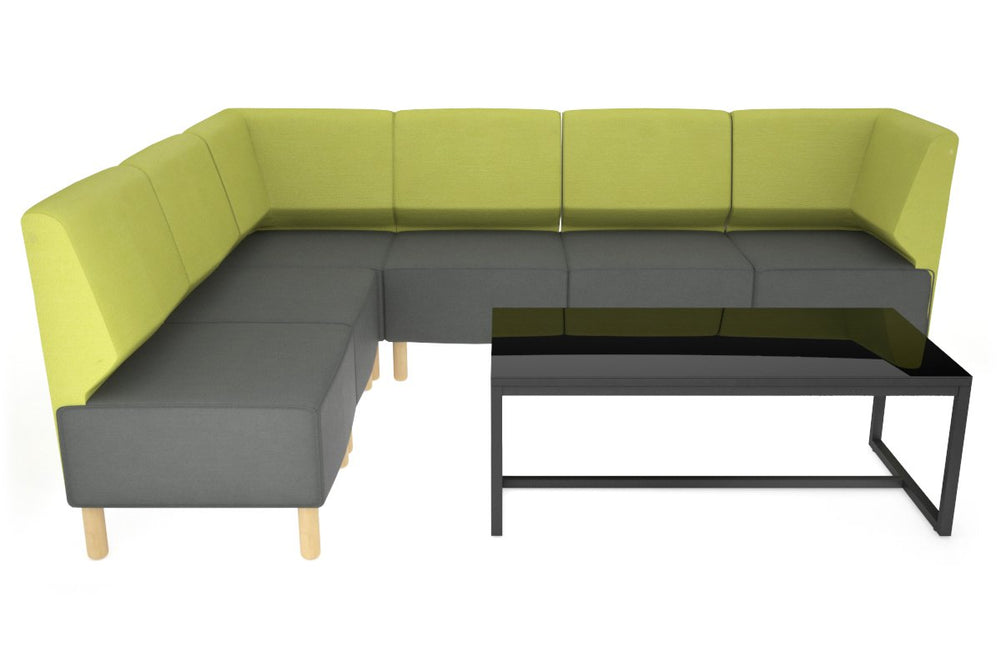 Mondo L Shape Visitors and Reception Lounge-wooden light green 