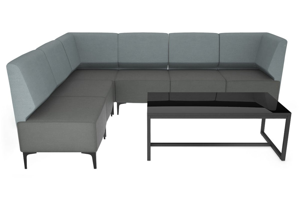 Mondo L Shape Visitors and Reception Lounge-black light blue 