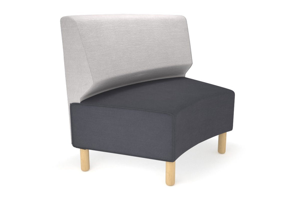 Mondo Round Big Back Lounge [Round Big Back]-wooden leg light blue  