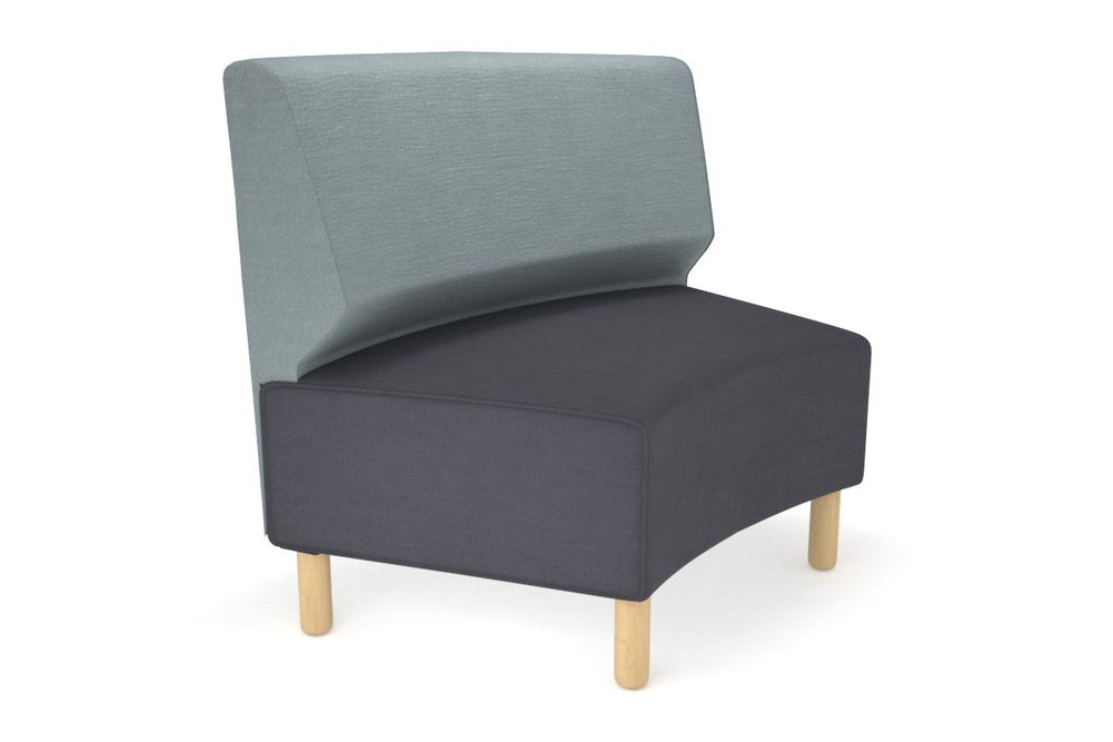 Mondo Round Big Back Lounge [Round Big Back]-wooden leg light blue  