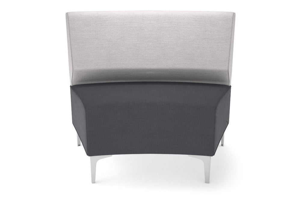 Mondo Round Big Back Lounge [Round Big Back]-chrome leg light grey  