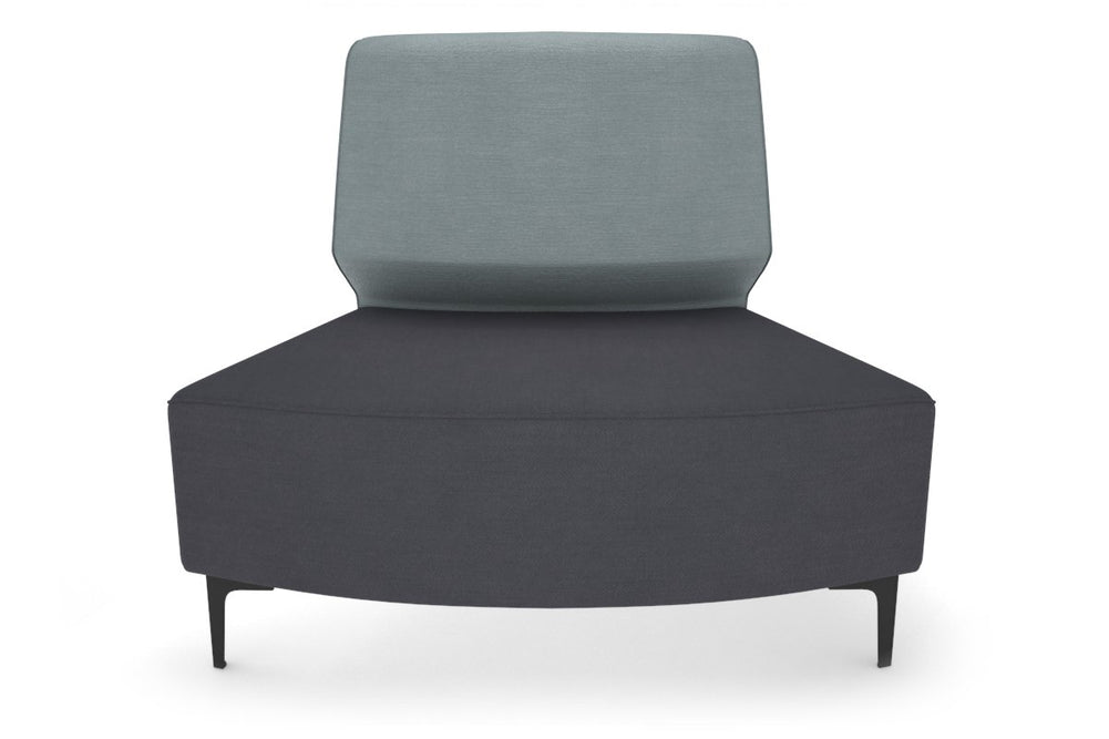 Mondo Round Small Back Lounge [Round Small Back]-black leg light blue  