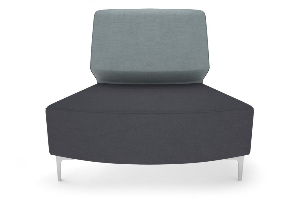 Mondo Round Small Back Lounge [Round Small Back]-chrome leg light blue  