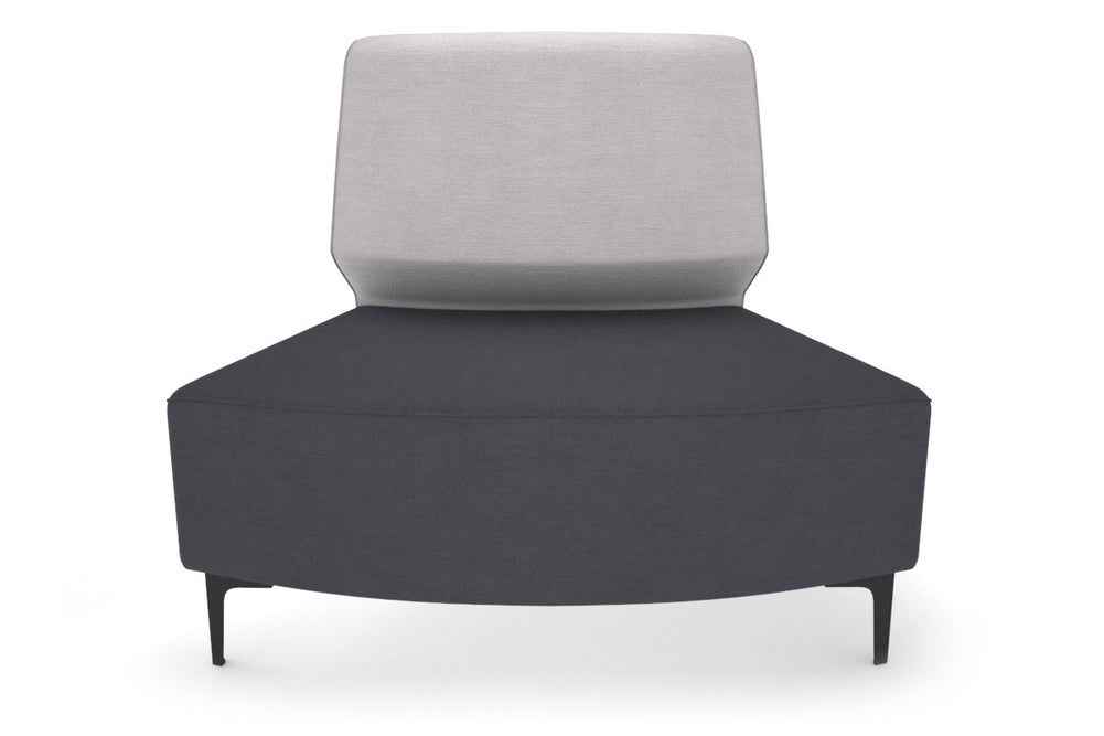Mondo Round Small Back Lounge [Round Small Back]-black leg light grey  