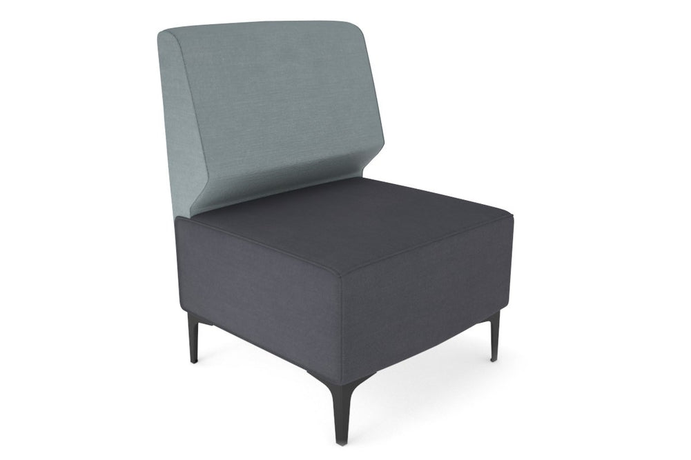 Mondo Sectional Lounge [Square Back]-black leg light blue  