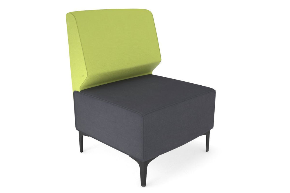 Mondo Sectional Lounge [Square Back]-black leg light green  