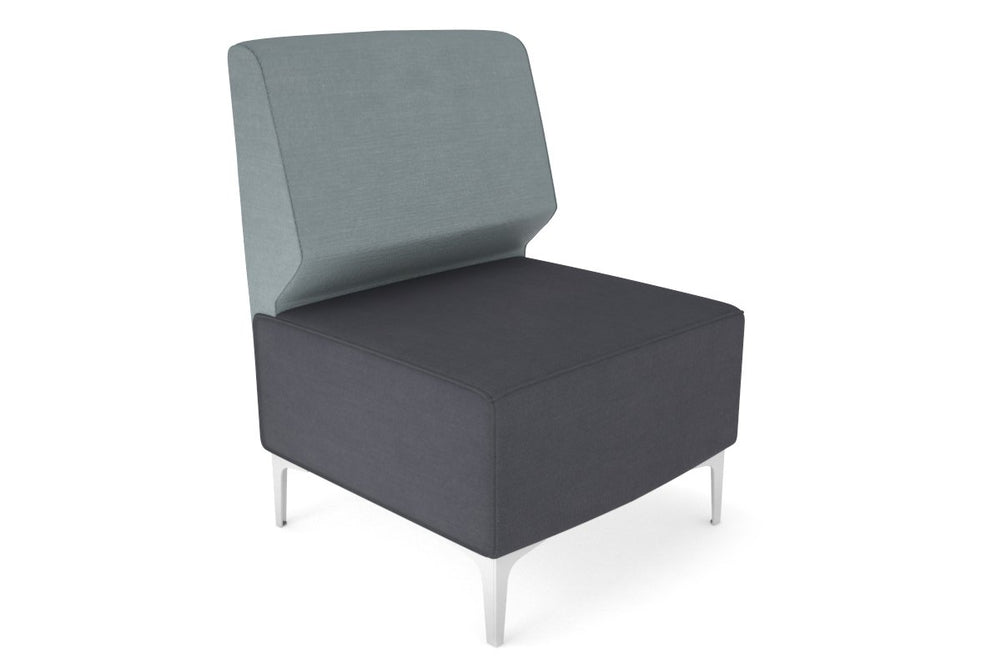 Mondo Sectional Lounge [Square Back]-chrome leg light blue  