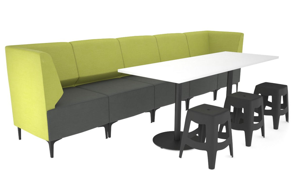 Mondo Straight 5P Lounge with Corner Arms-black light green 