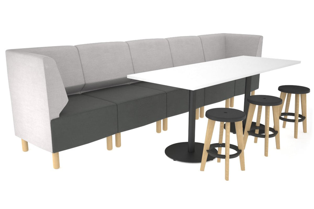 Mondo Straight 5P Lounge with Corner Arms-wooden light grey 