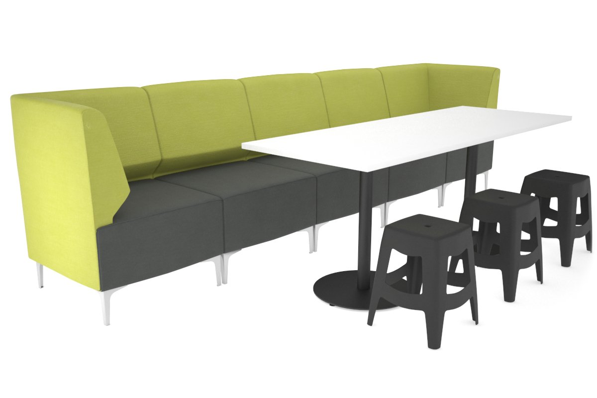 Mondo Straight 5P Lounge with Corner Arms Jasonl chrome light green 
