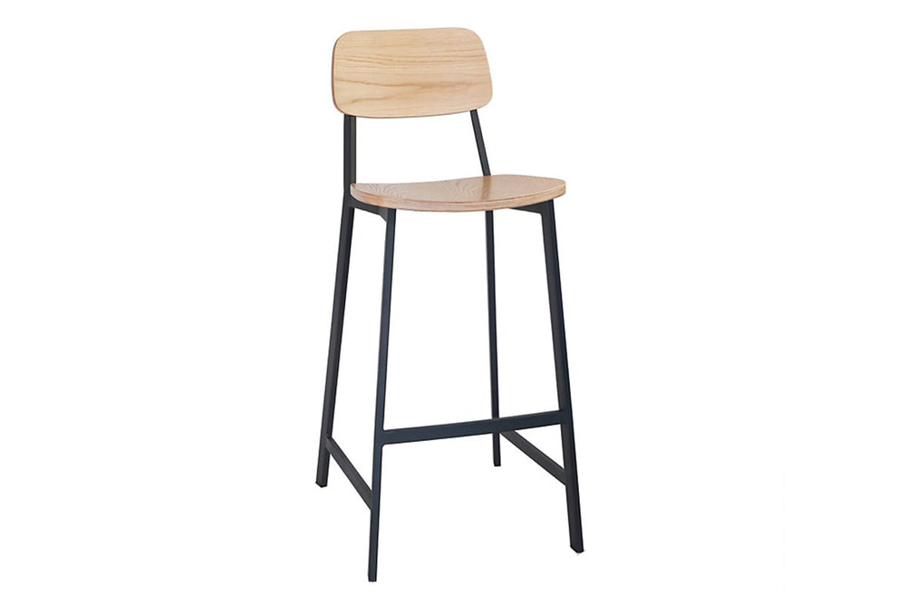 MS Hospitality Croydon Bar Stool Veneer - 750mm Seat Height-natural  