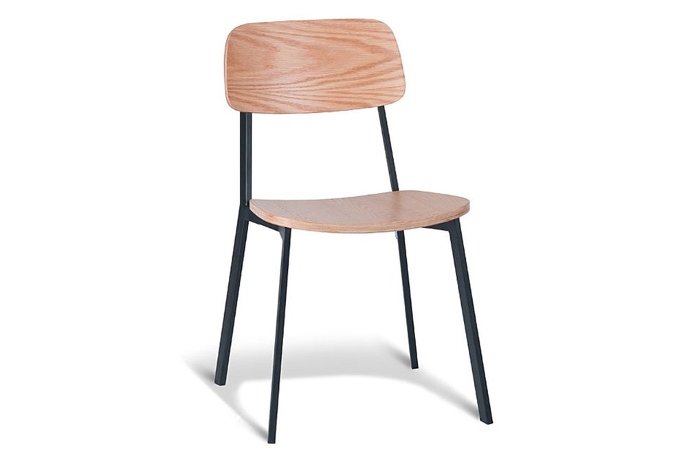 MS Hospitality Croydon Side Chair with Veneer Seat-natural oak back/veneer seat  