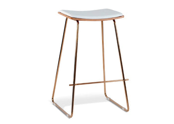 MS Hospitality Pronto Bar Stool - Uph Seat Rose Gold MS Hospitality natural/ white cushion 