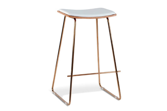 MS Hospitality Pronto Bar Stool - Uph Seat Rose Gold MS Hospitality natural/ white cushion 