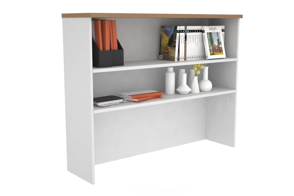 Open Hutch with Shelves [1200W x 1120H x 350D]-White salvage oak 