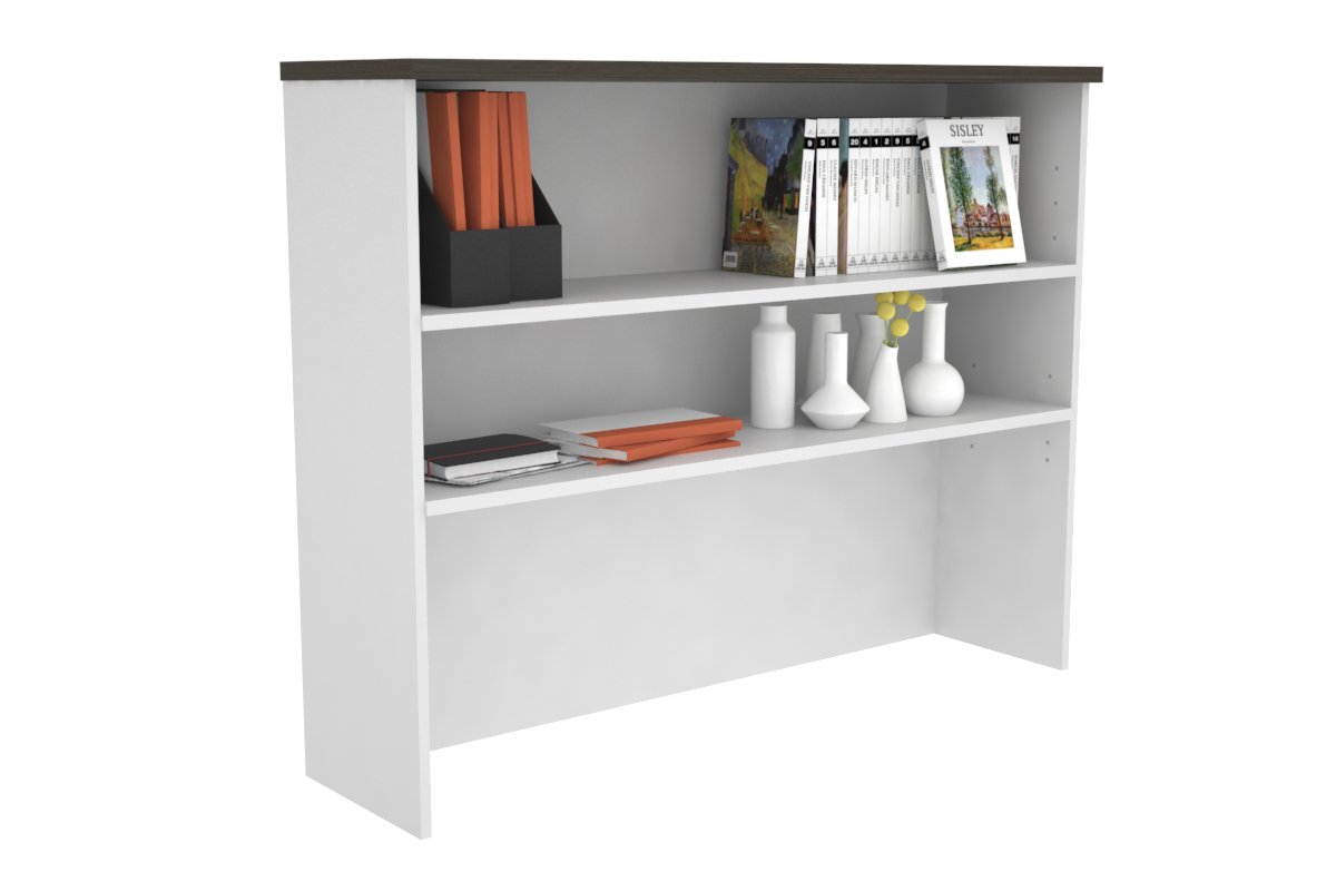 Open Hutch with Shelves [1200W x 1120H x 350D] Jasonl White dark oak 