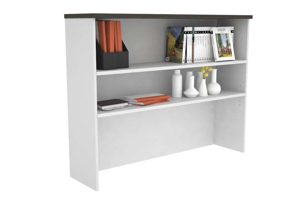 Open Hutch with Shelves [1200W x 1120H x 350D]-White dark oak 