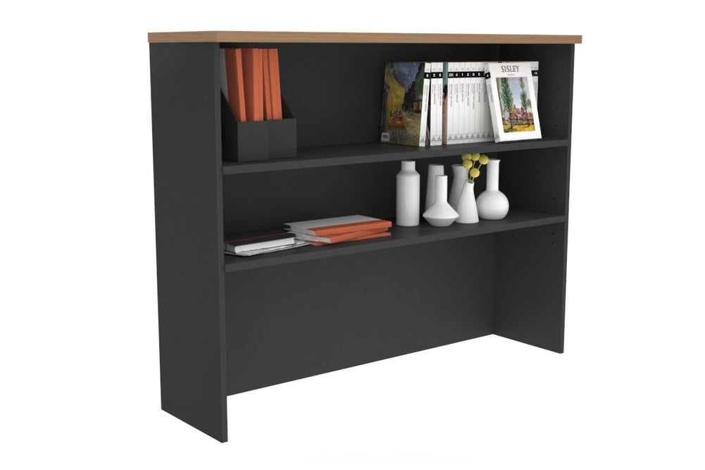 Open Hutch with Shelves [1200W x 1120H x 350D]-Black salvage oak 