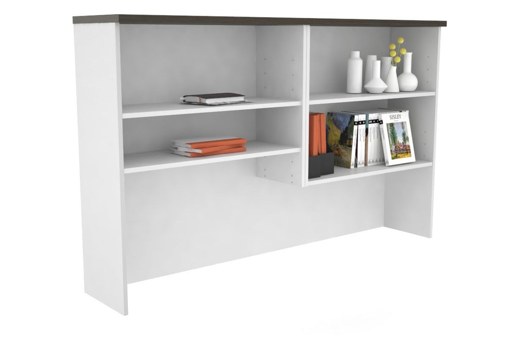 Open Hutch with Shelves [1600W x 1120H x 350D]-White dark oak 