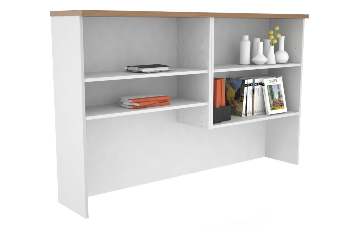 Open Hutch with Shelves [1600W x 1120H x 350D]-White salvage oak 