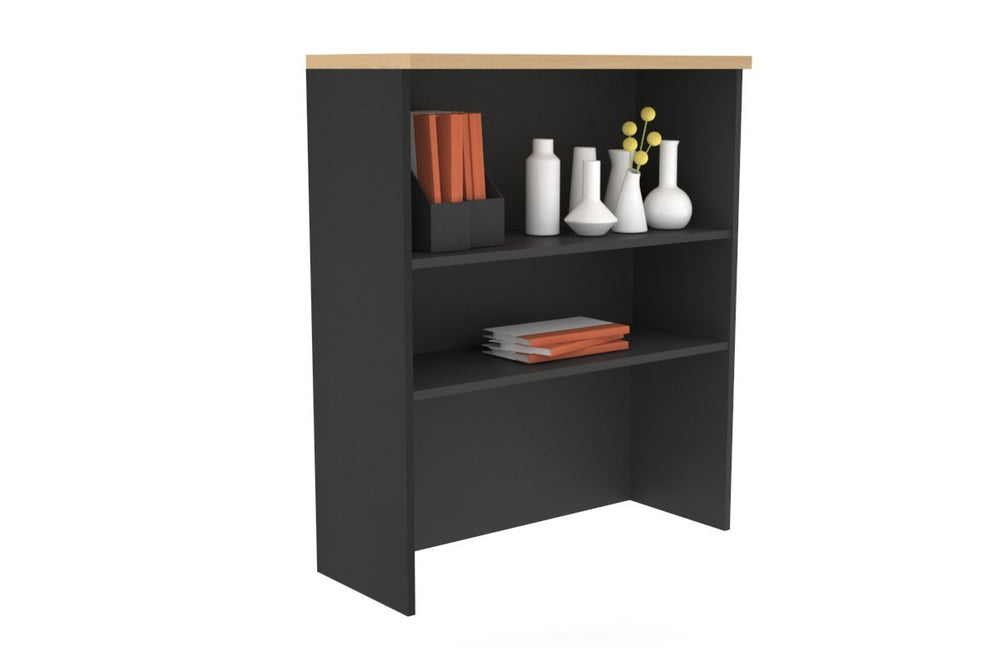 Open Hutch with Shelves [800W x 1120H x 350D]-Black maple 