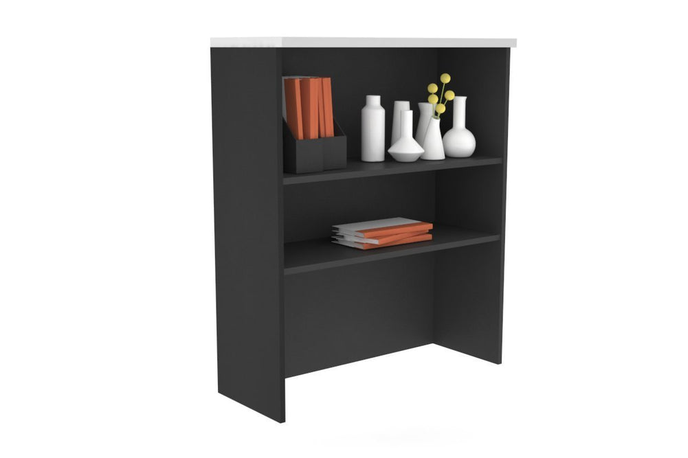 Open Hutch with Shelves [800W x 1120H x 350D]-Black white 