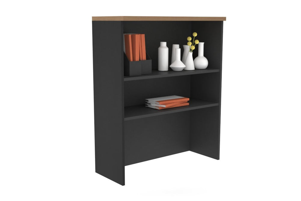 Open Hutch with Shelves [800W x 1120H x 350D]-Black salvage oak 