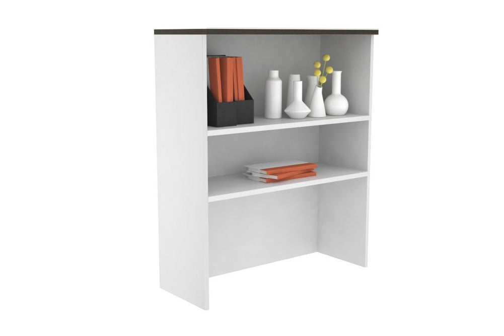 Open Hutch with Shelves [800W x 1120H x 350D]-White dark oak 
