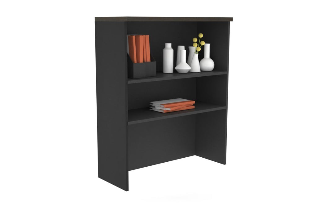 Open Hutch with Shelves [800W x 1120H x 350D]-Black dark oak 