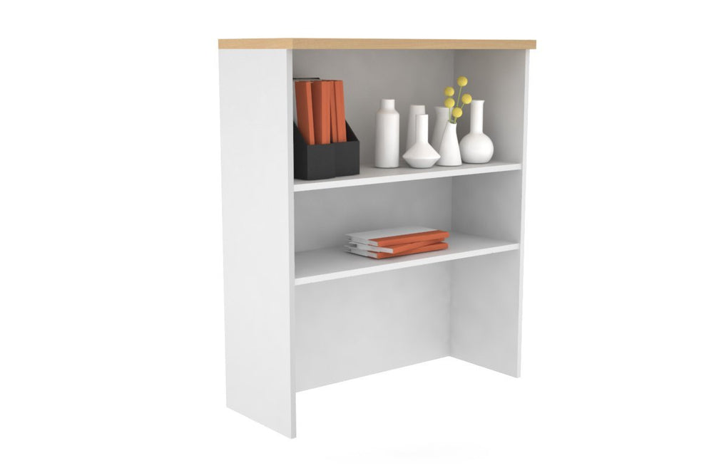 Open Hutch with Shelves [800W x 1120H x 350D]-White maple 