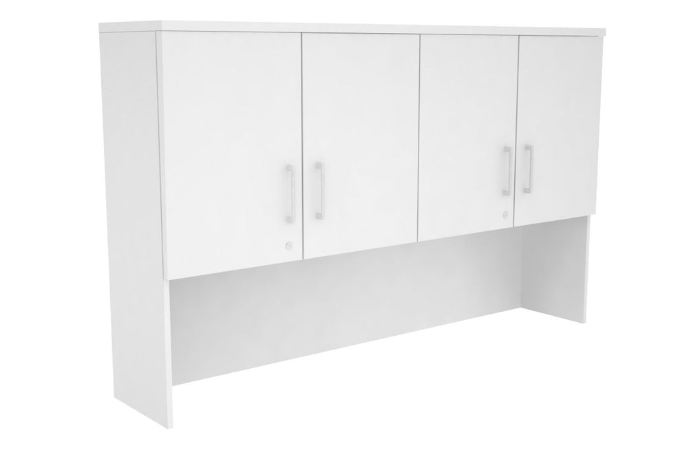 Open Hutch with Shelves with Small Doors [1600W x 1120H x 350D]-White white white handle