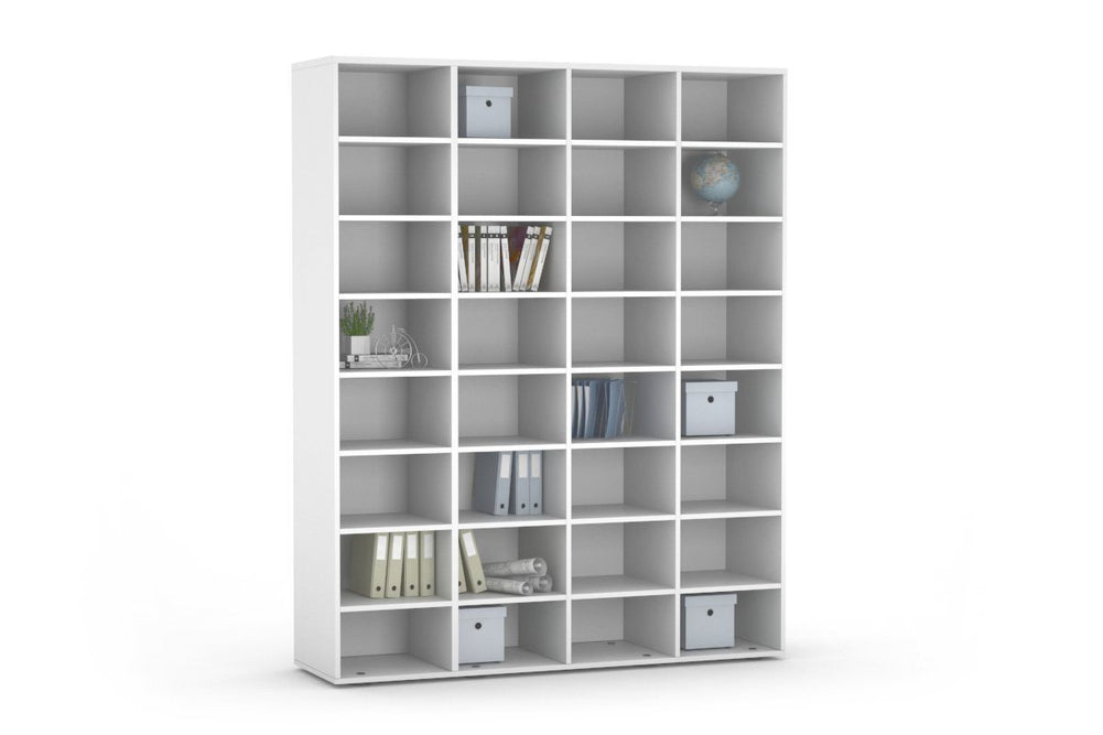 Open Pigeon Hole Storage Unit 4 Tier 4 Across-white  