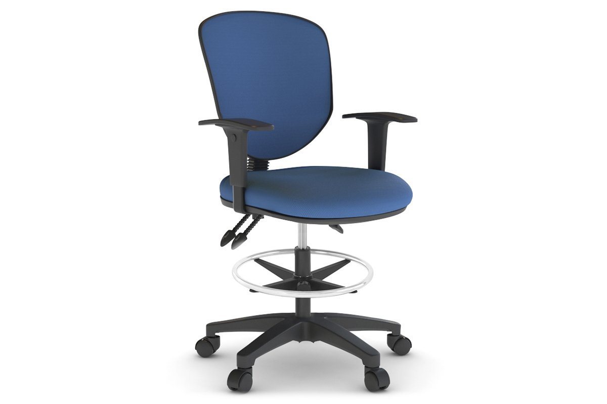 Plover Ergonomic Fabric Drafting Chair Jasonl blue black height adjustable 