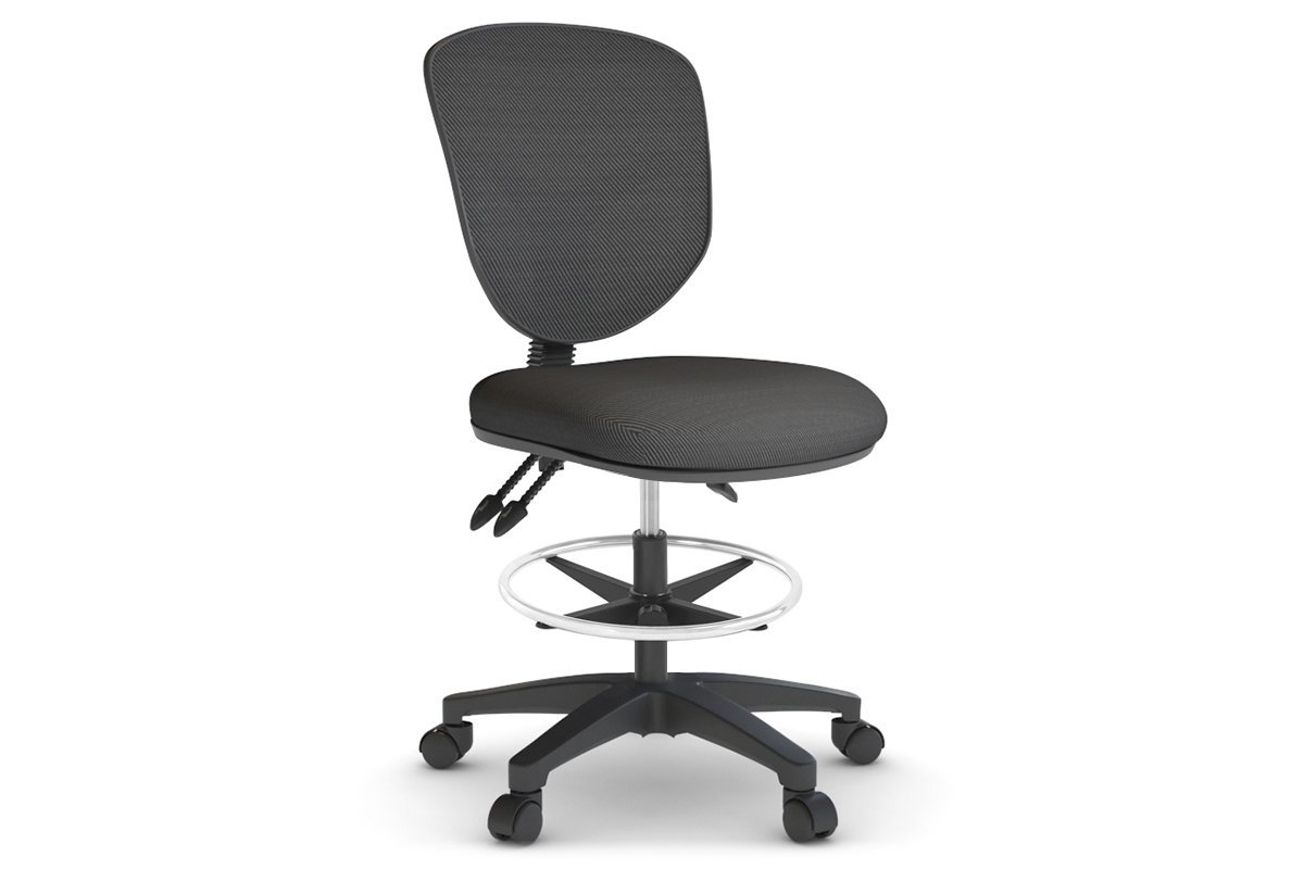 Plover Ergonomic Fabric Drafting Chair Black Delivered in 3 5