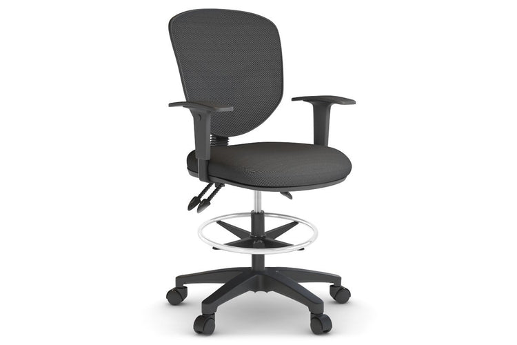 Plover Ergonomic Fabric Drafting Chair Jasonl grey black height adjustable 