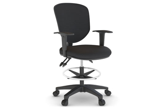 Plover Ergonomic Fabric Drafting Chair Jasonl black black height adjustable 