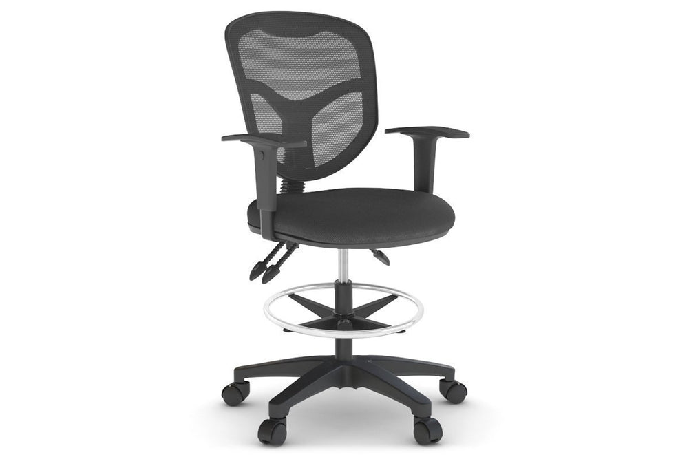 Plover Ergonomic Drafting Chair-black black height adjustable 