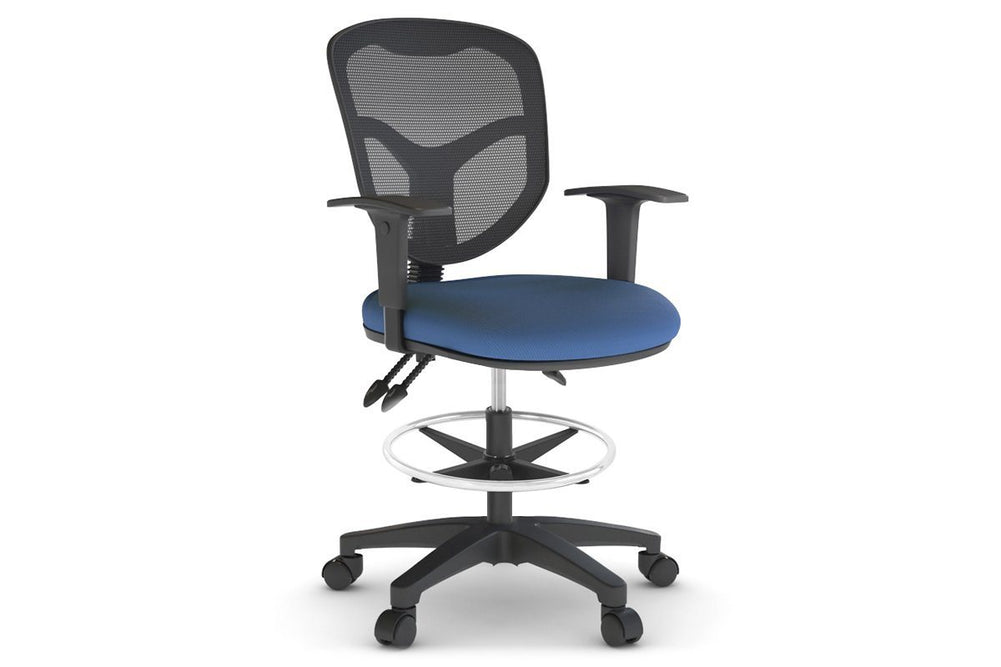 Plover Ergonomic Drafting Chair-blue black height adjustable 