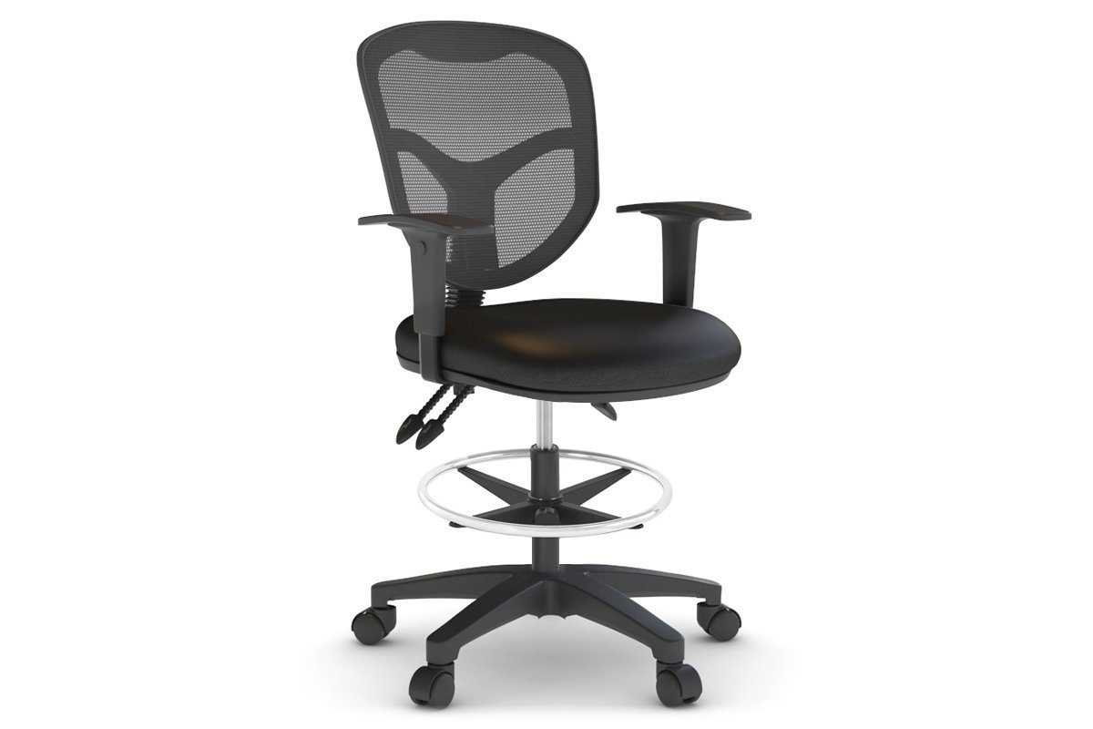 Plover Ergonomic Drafting Chair - Synthetic Leather Seat Jasonl black height adjustable 