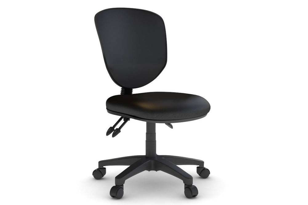 Plover Ergonomic Synthetic Leather Office Chair-black no arms  