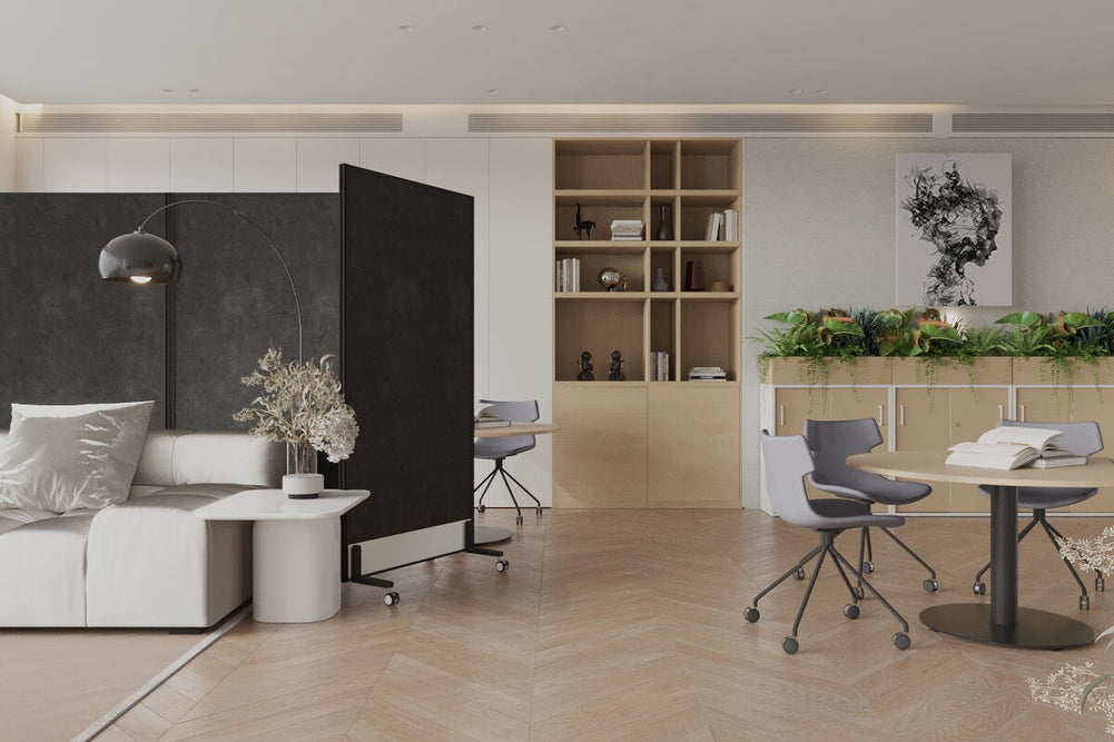 Productify Activity Based Partition Screen - Double Sided Acoustic Felt Board [1800H x 1800W]-castors  