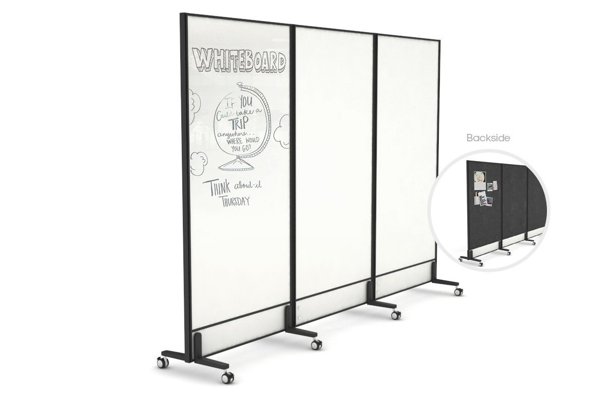 Productify Activity Based Partition Screen - Whiteboard/ Echo Felt Board [1800H x 2700W] Jasonl castors 