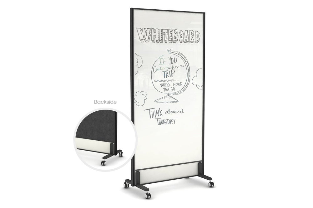 Productify Activity Based Partition Screen - Whiteboard/ Acoustic Felt Board [1800H x 900W]-castors  