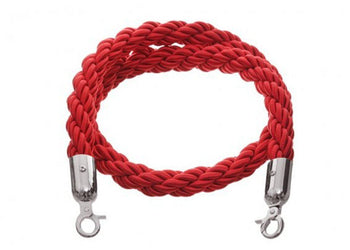 Qstands Premium Braided Rope - 1500mm - Silver Hook Jasonl red 